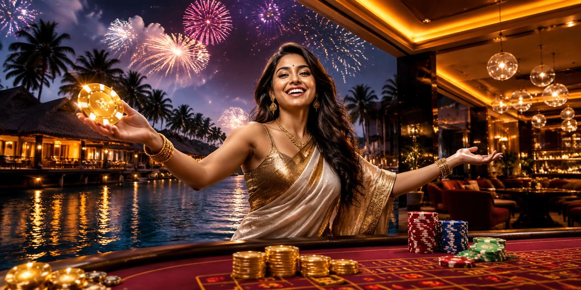 Excited Indian woman holding winning lottery ticket